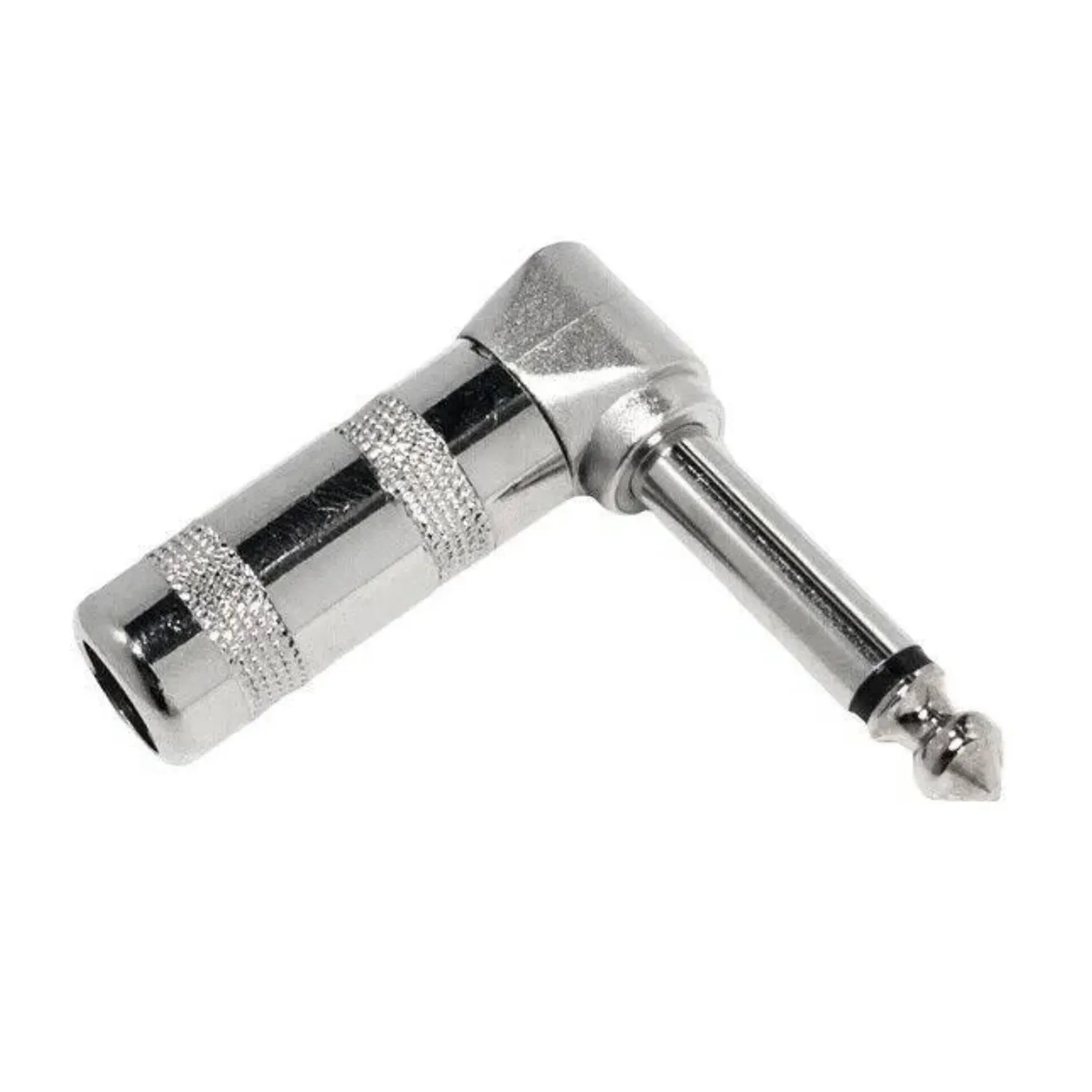 1/4-Inch Mono Right-Angle Male Plug Metal - Pack of 10PCS