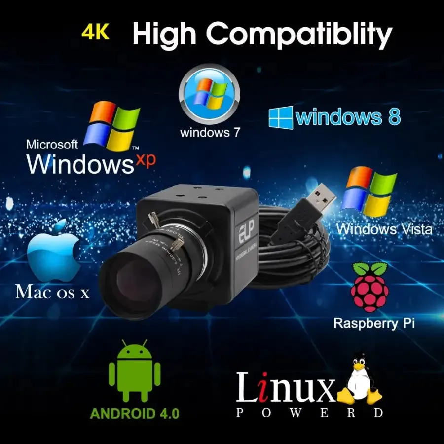 4K Sony USB Webcam 2.8-12mm lens Industrial Machine Vision Cameras
