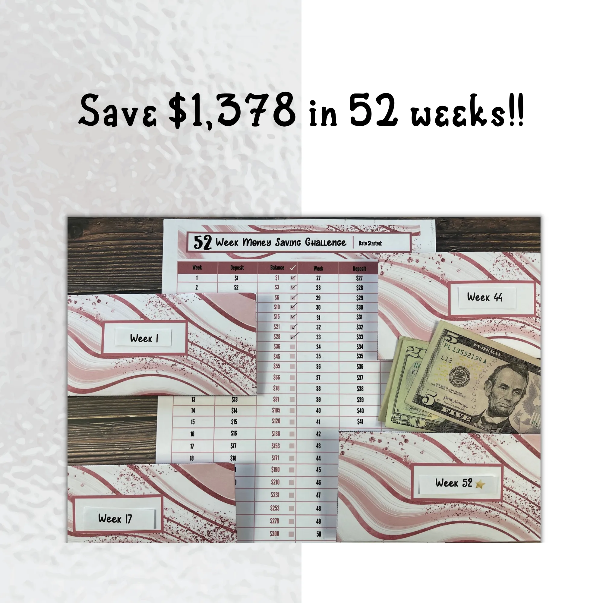 52 Week Money Saving Challenge System