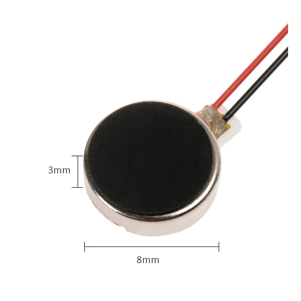 830 8mm Diameter 3.0mm width Flat Button Coin type Micro Vibrator Motor 3V