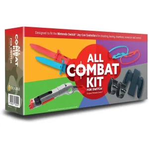 All Combat 8 in 1 Kit for Switch - Boxing Grips, Vertical Joypad, Leg/Arm Straps, Swords & Rifle (Nintendo Switch)