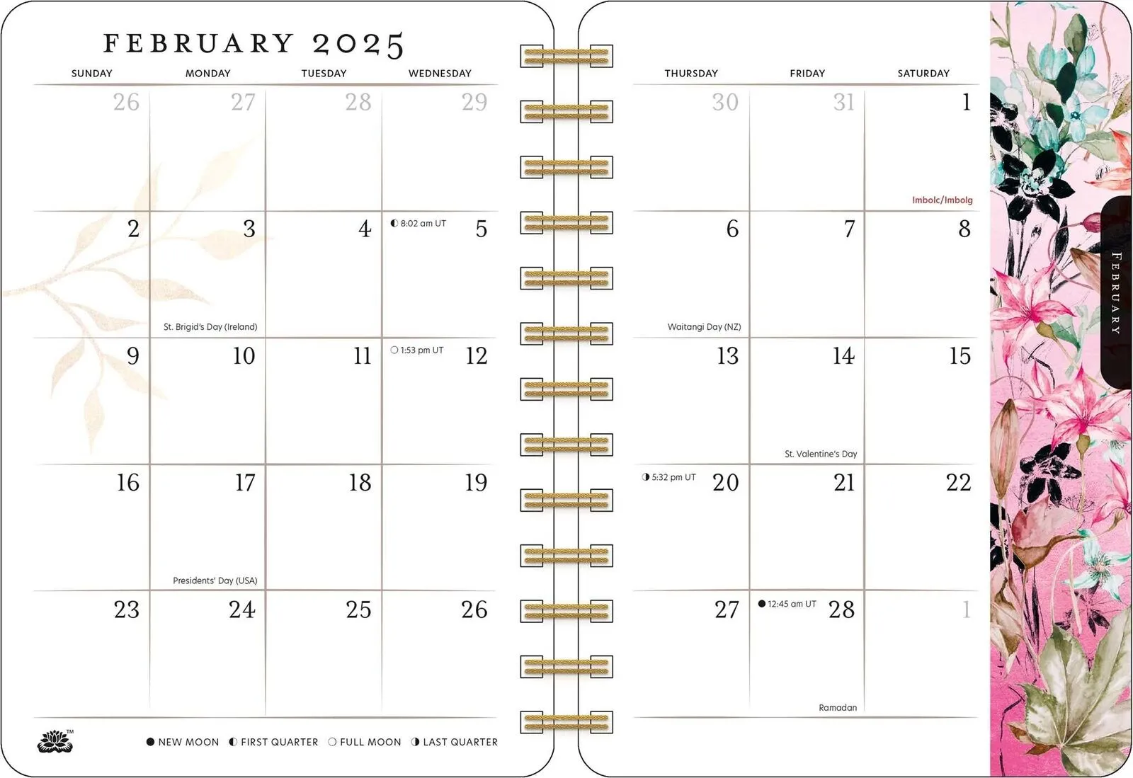 Amber Lotus Year of the Witch 2025 Weekly Planner Calendar
