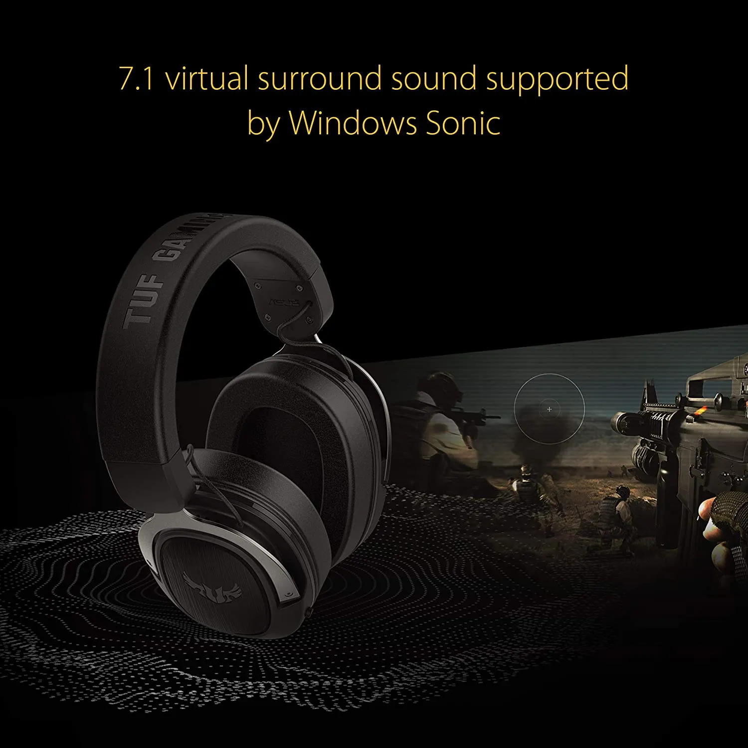 ASUS TUF H3 Gaming Headset H3 – Discord, TeamSpeak Certified |7.1 Surround Sound | Gaming Headphones with Boom Microphone for PC, Playstation 4, Nintendo Switch, Xbox One (Black)