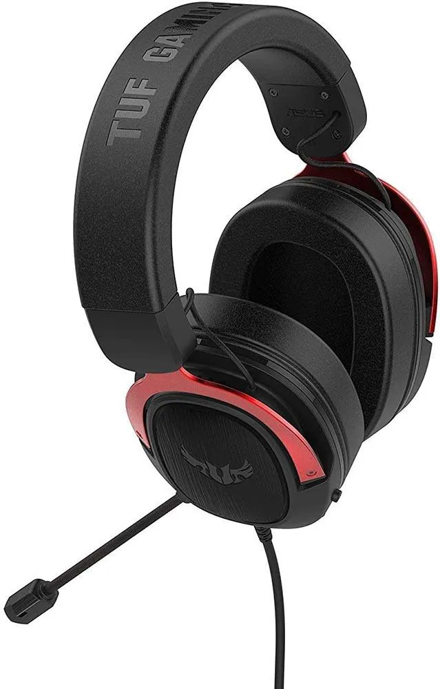 ASUS TUF H3 Gaming Headset H3 – Discord, TeamSpeak Certified |7.1 Surround Sound | Gaming Headphones with Boom Microphone for PC, Playstation 4, Nintendo Switch, Xbox One (Red)