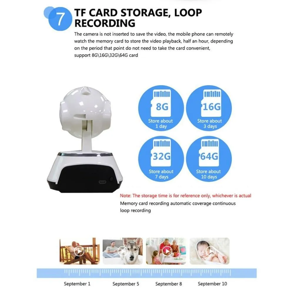 Baby Monitor Portable WiFi IP Camera 720P HD Wireless