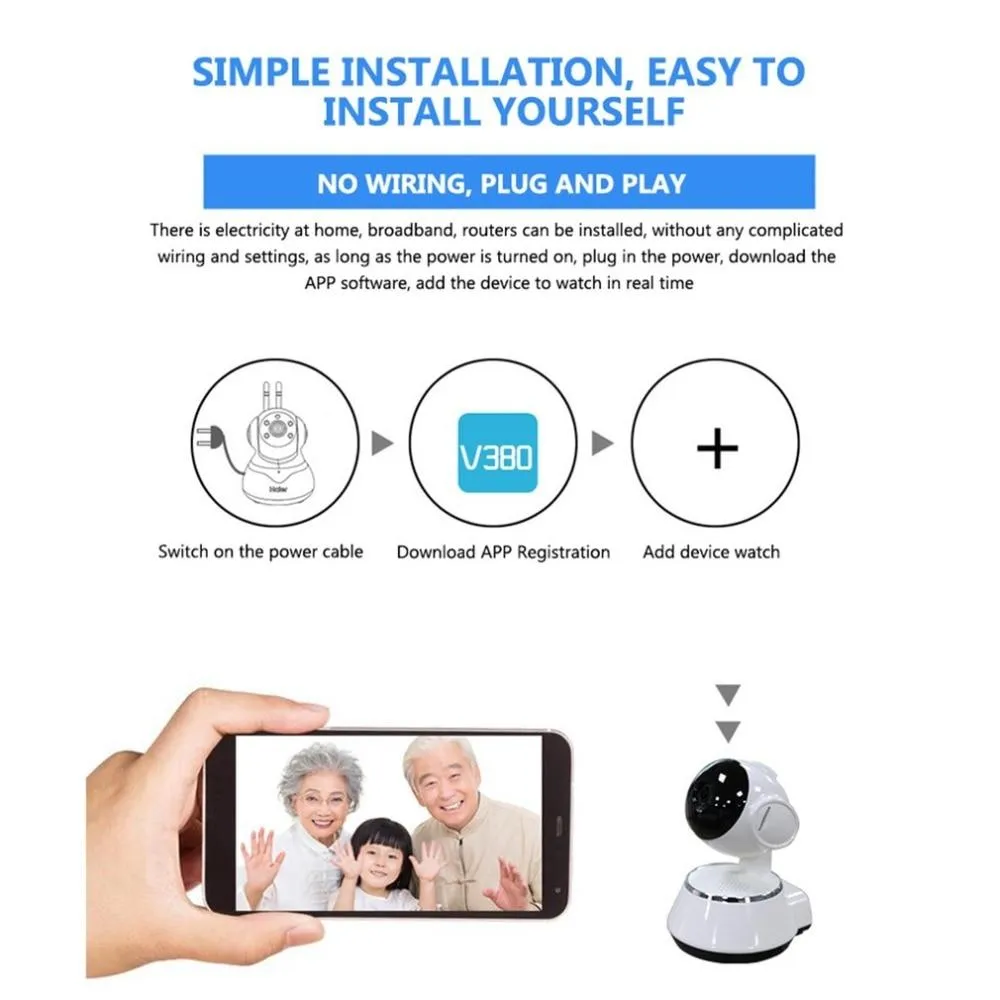 Baby Monitor Portable WiFi IP Camera 720P HD Wireless