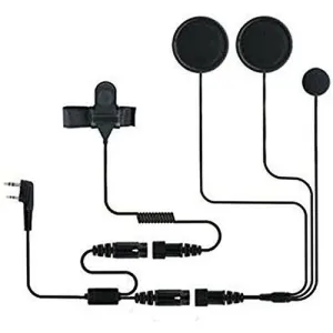 BAOFENG Helmet Kit 2 PIN Full Face Motorcycle Headset Earpiece Mic, for BaoFeng/Ken Wood/WOU Xun/Pu Xing/Lin ton Two Way Radio Walkie Talkie, Black