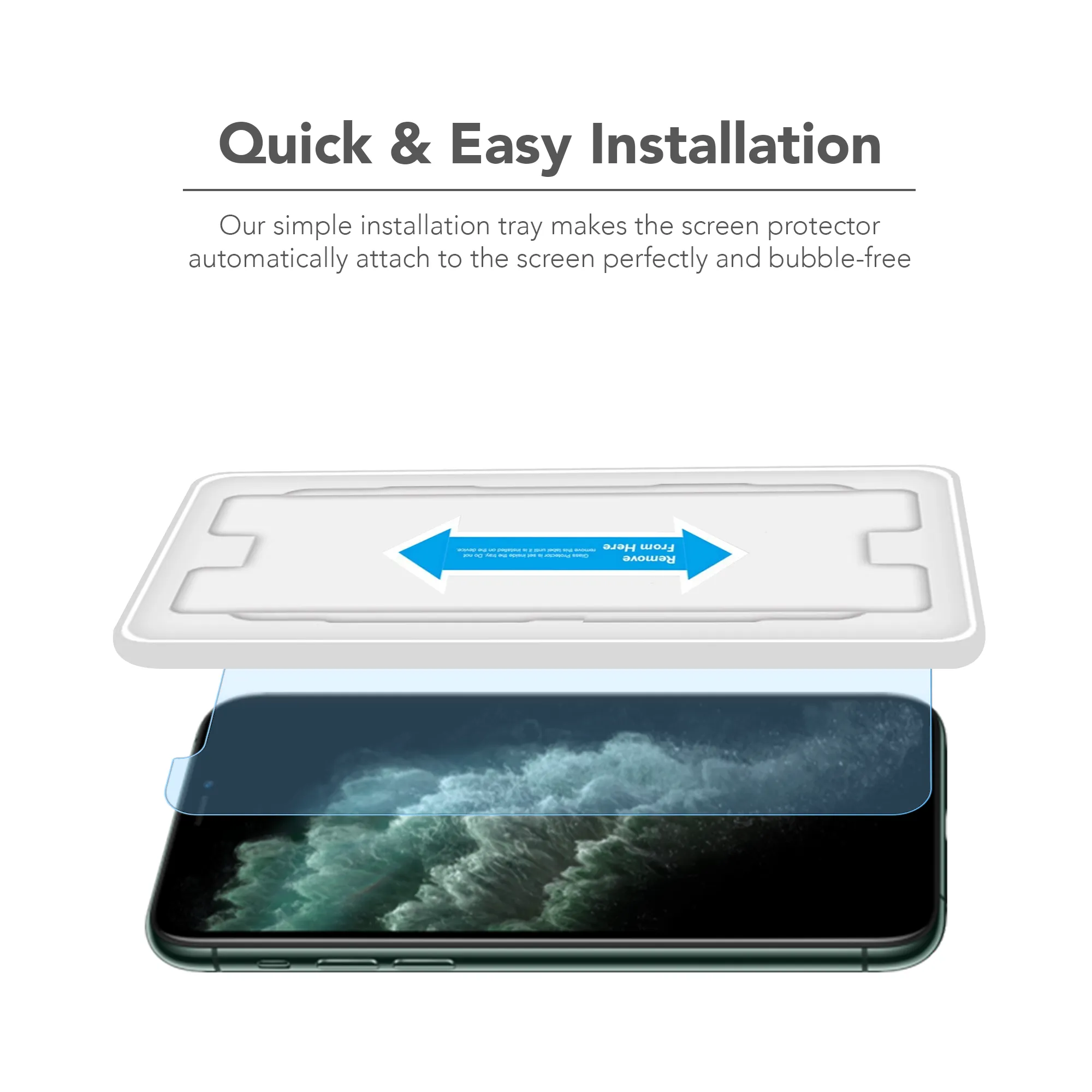 Crystal Clear Tempered Glass with Installation Tray - iPhone 11 Pro