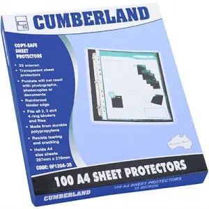 Cumberland Protector Copy Safe Clear 35 Micron A4 Clear Pack 100