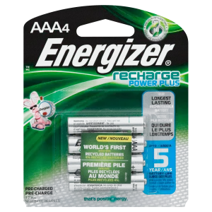 Energizer Rechargeable AAA Batteries – 4 Pack