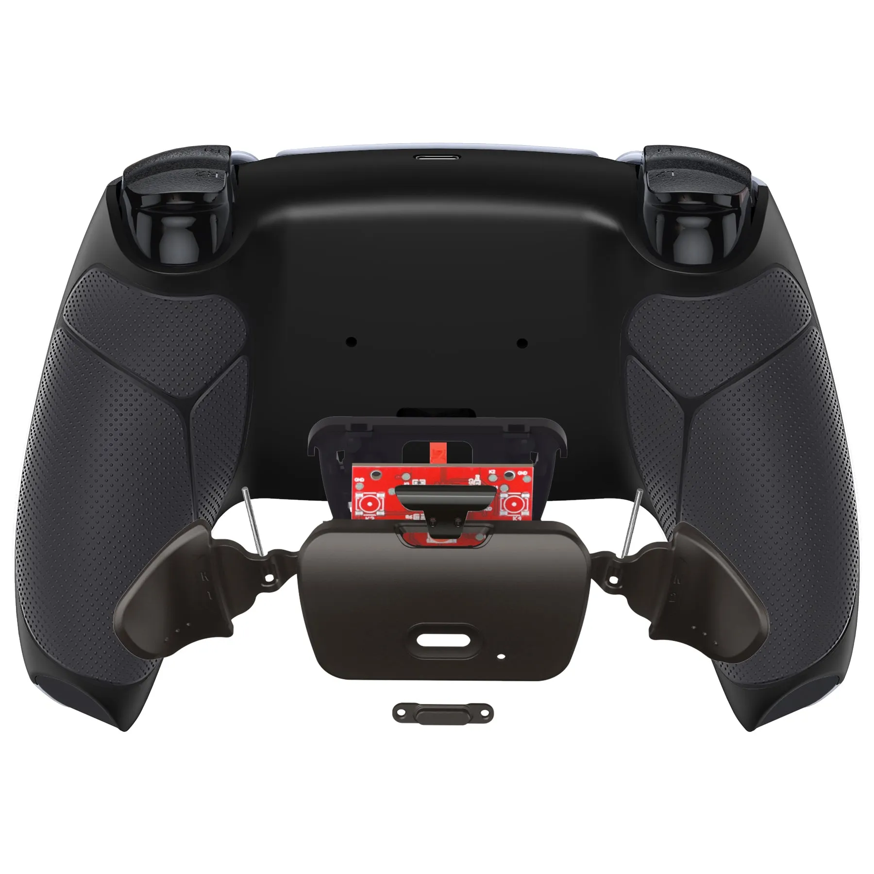 eXtremeRate Black Real Metal Buttons (RMB) Version RISE 2.0 Remap Kit for PS5 Controller BDM-010/020 - Rubberized Black - XPFJ7005