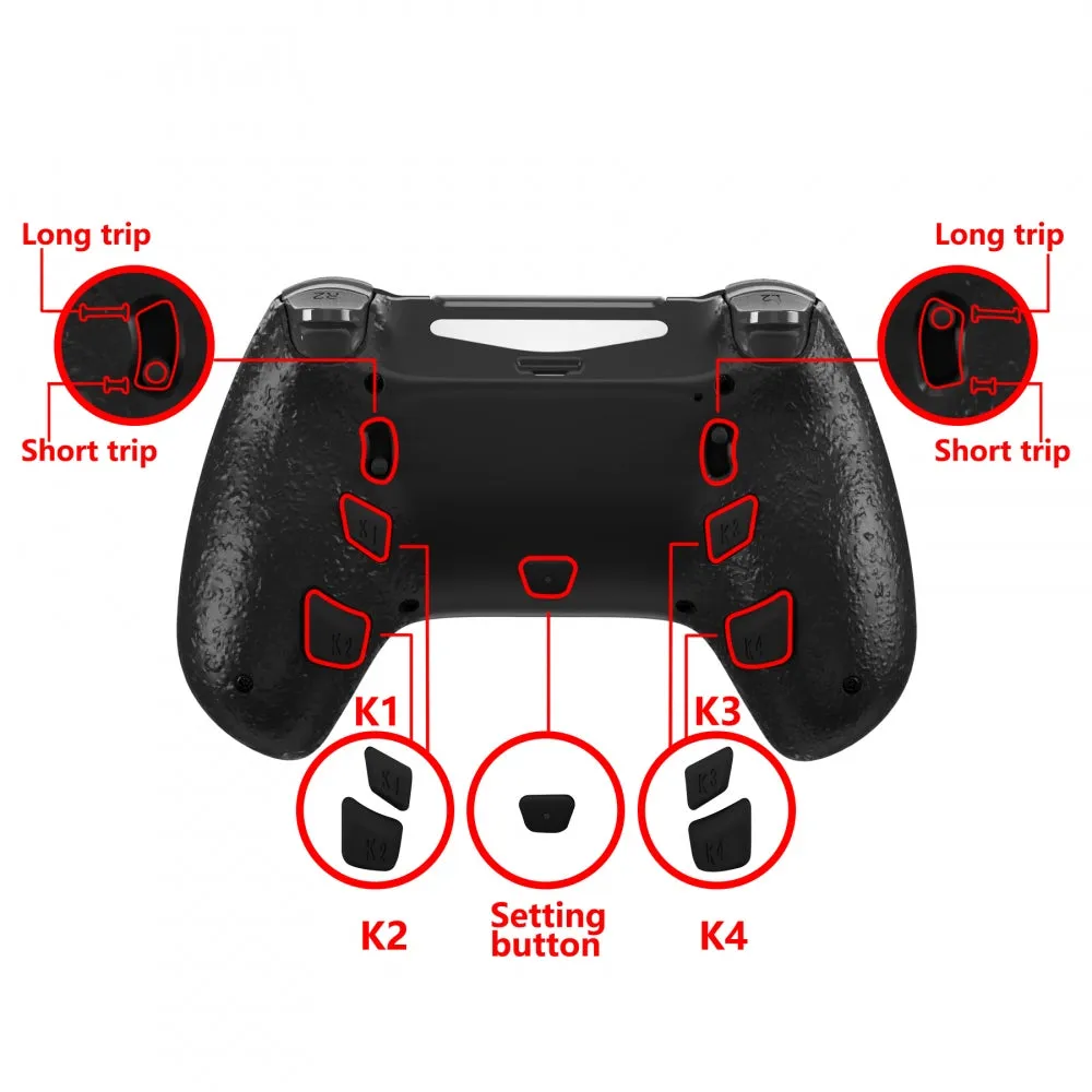 eXtremeRate Nubula Galaxy DECADE Tournament Controller (DTC) Upgrade Kit for PS4 Controller JDM-040/050/055, Upgrade Board & Ergonomic Shell & Back Buttons & Trigger Stops - Controller NOT Included - P4MG008