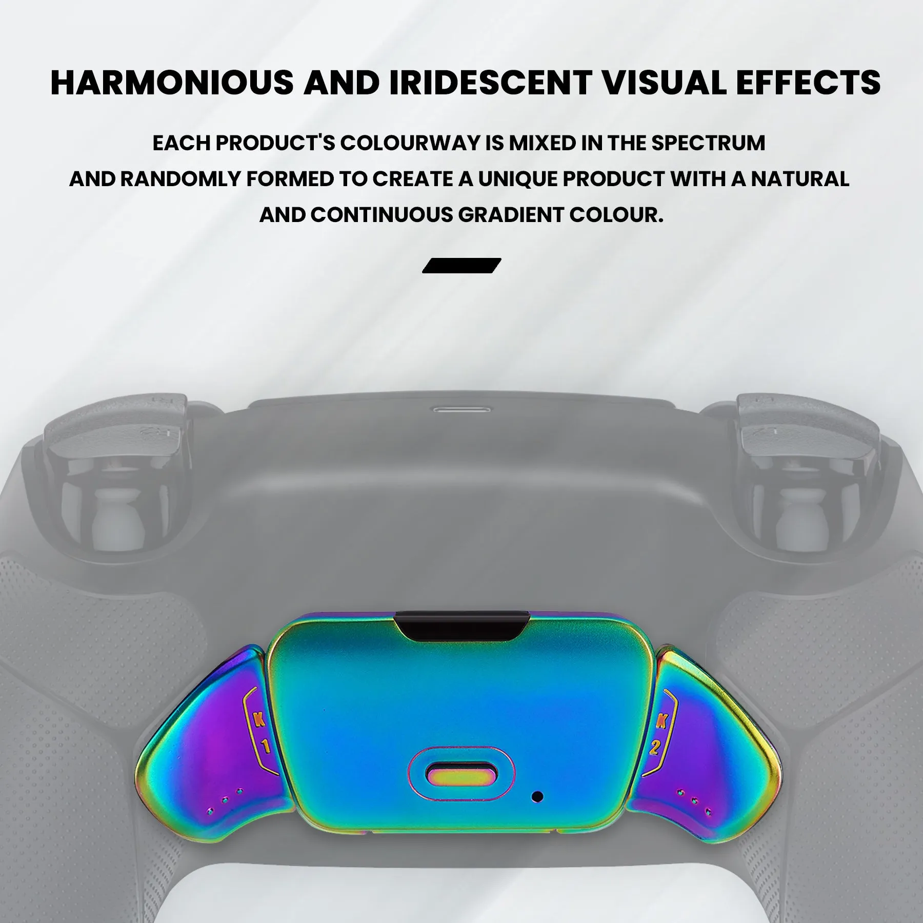 eXtremeRate Rainbow Aura Blue & Purple Real Metal Buttons (RMB) Version RISE 2.0 Remap Kit for PS5 Controller BDM-010/020 - Chameleon Purple Blue - XPFJ7014