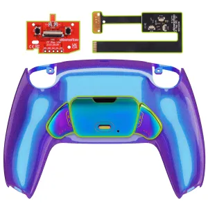 eXtremeRate Rainbow Aura Blue & Purple Real Metal Buttons (RMB) Version RISE 2.0 Remap Kit for PS5 Controller BDM-010/020 - Chameleon Purple Blue - XPFJ7014