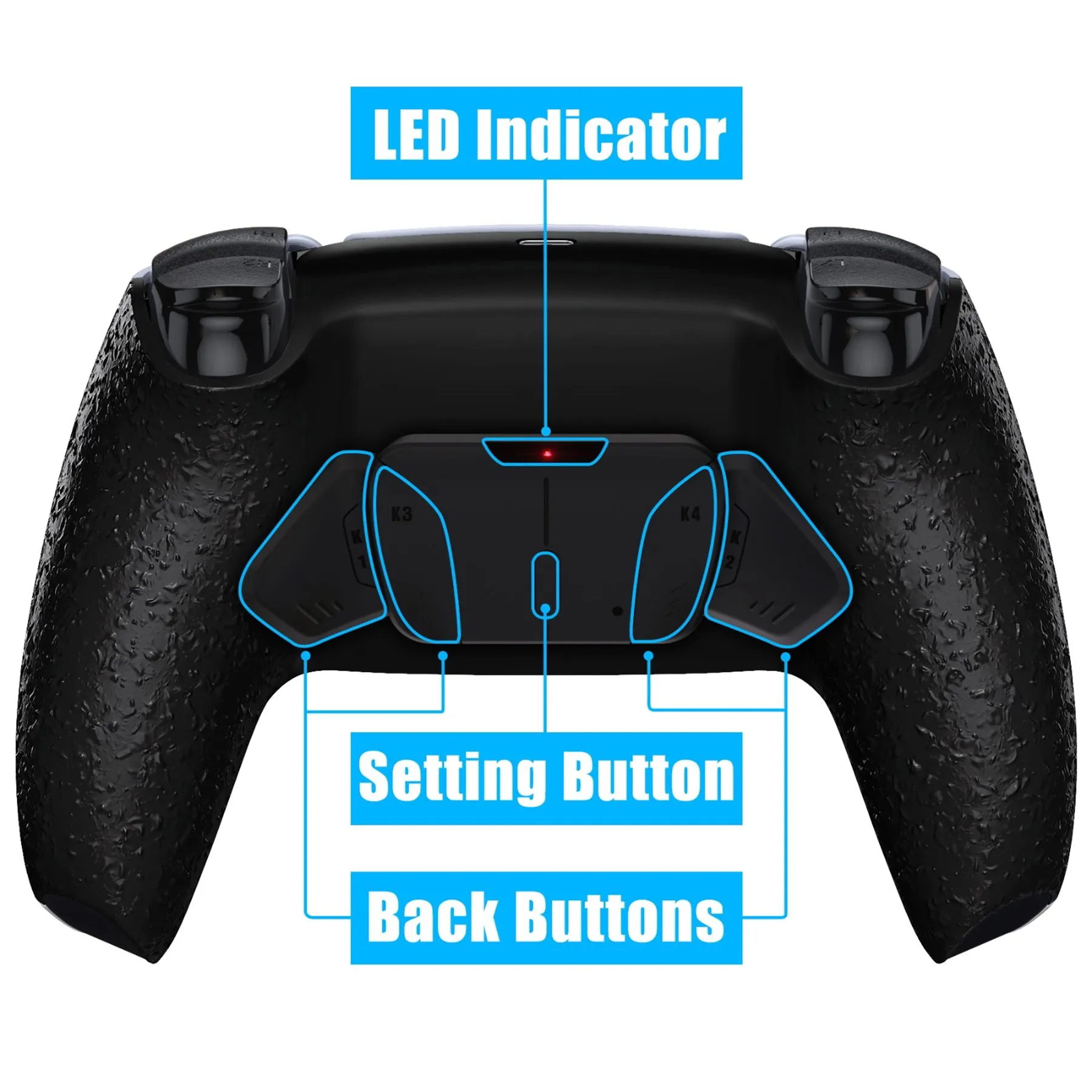 eXtremeRate Remappable RISE4 V3 Remap Kit for PS5 Controller BDM-030/040/050 - Textured Black - YPFP3002G4