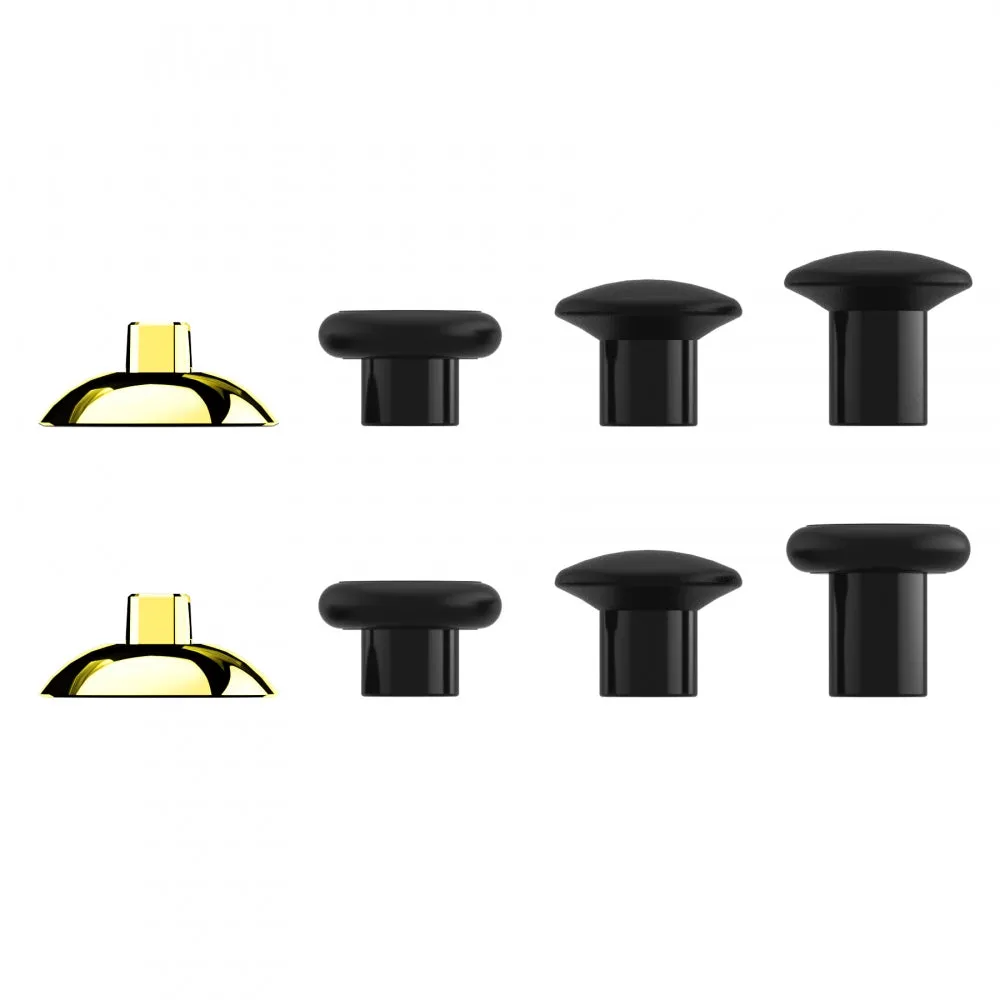 eXtremeRate ThumbsGear Interchangeable Ergonomic Thumbstick for Xbox Series X & S/Xbox One/Xbox One Elite/Xbox One S & X Controller with 3 Height Domed and Concave Grips Adjustable Joystick - Chrome Glossy Gold - XOJ2107