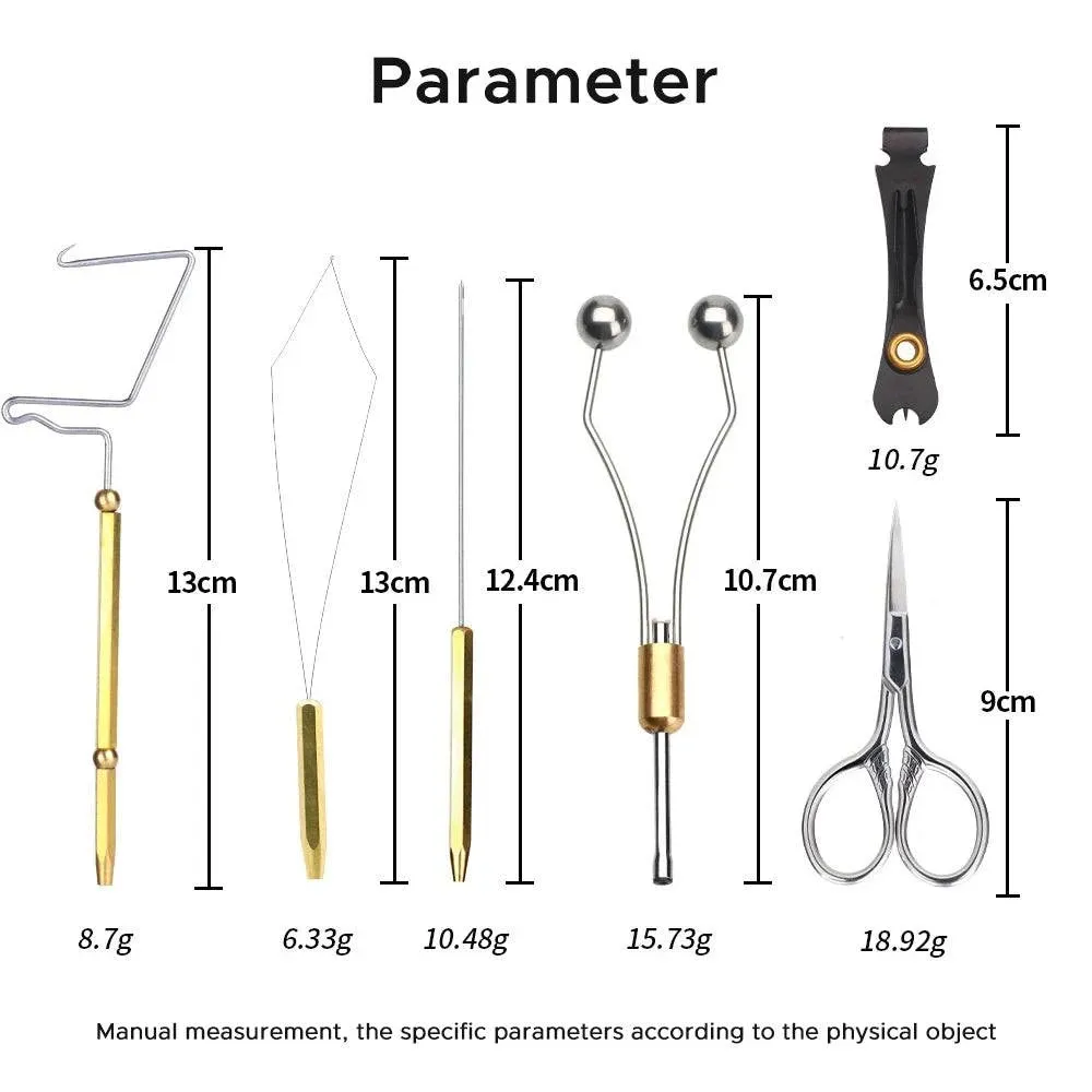 Fly Tying Tools Kit with Fly Tying Threader Needle Whip Finisher Scissors Fly Tying Kits for Flying Fishing Professionals