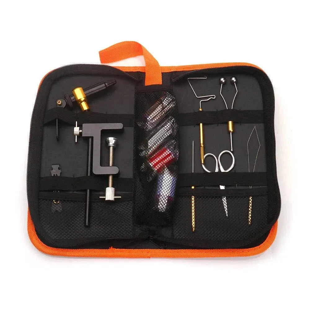 Fly Tying Tools Kit with Fly Tying Threader Needle Whip Finisher Scissors Fly Tying Kits for Flying Fishing Professionals