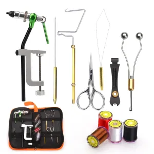 Fly Tying Tools Kit with Fly Tying Threader Needle Whip Finisher Scissors Fly Tying Kits for Flying Fishing Professionals