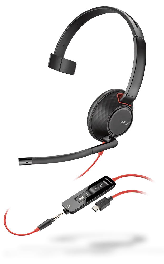 HP Poly (Plantronics) Blackwire 5210 5220 USB-C   3.5mm plug Headset (2 Years Manufacture Local Warranty In Singapore)