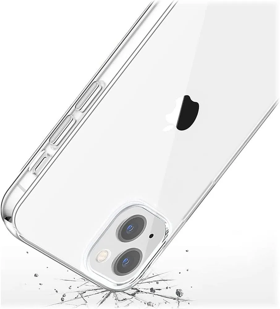 iPhone 14 Plus 6.7-inch Protection Kit Bundle - Hybrid-Flex Hard Shell Case with Tempered Glass Screen and Camera Protector - Clear