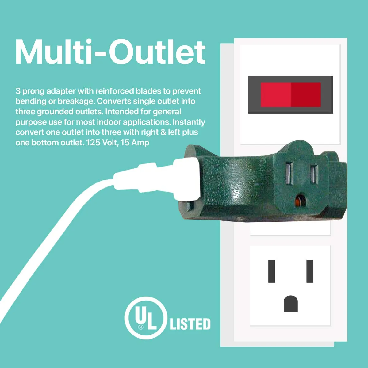 Katzco 3 Way T Straight Shaped with Plug Locations on The Left - 2 Pack - Right,