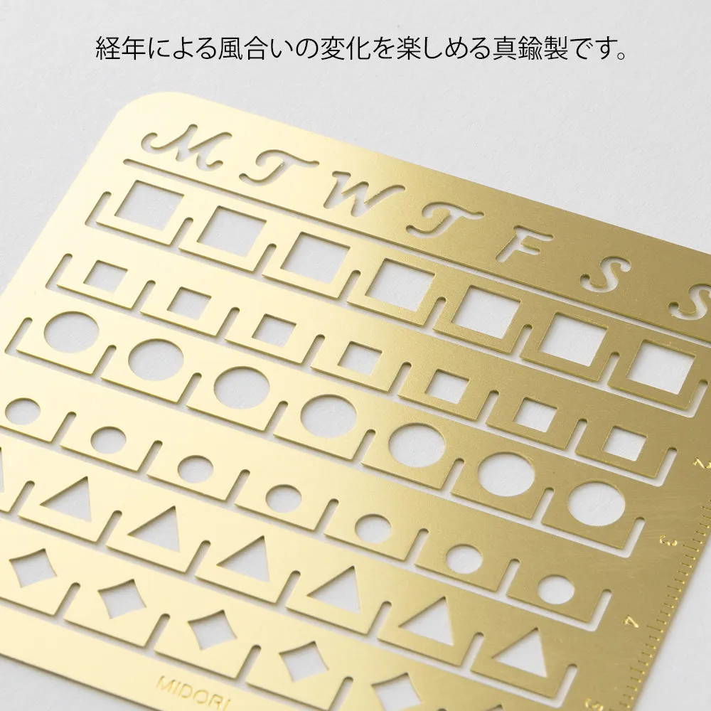 Midori Brass Calendar Template (M) - Monthly Block