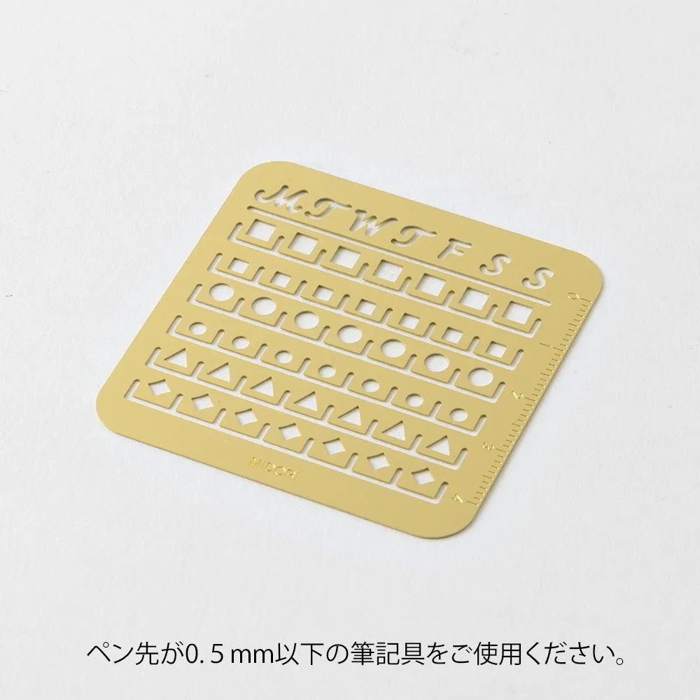 Midori Brass Calendar Template (S) - Monthly Block