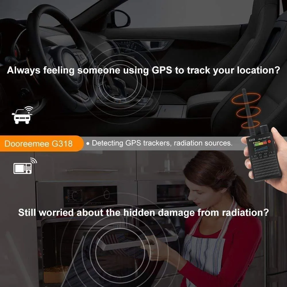 【Newest Version】 Dooreemee Anti Spy RF Signal Detector Bug Detector GPS Tracker Wireless Camera Amplification Ultra-high Sensitivity GSM Device Finder Handheld