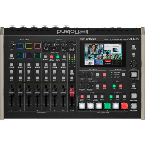 Roland VR-6HD HD AV Mixer – On-Stage MIX400 4 Channel 3 Pin Multi Network XLR Cable Breakout   Mixer Stand