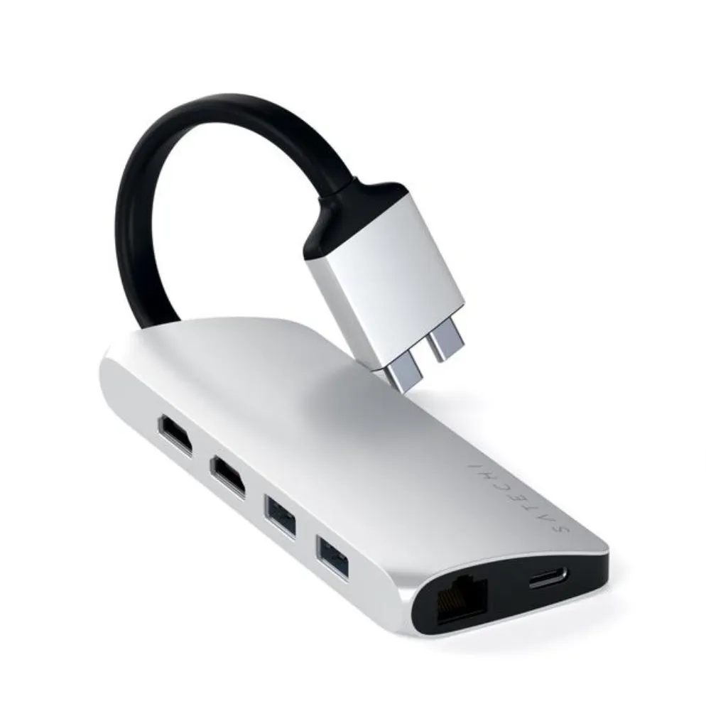 Satechi USB-C Dual Multimedia Adapter - Silver