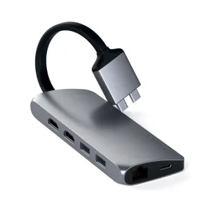 Satechi USB-C Dual Multimedia Adapter - Silver