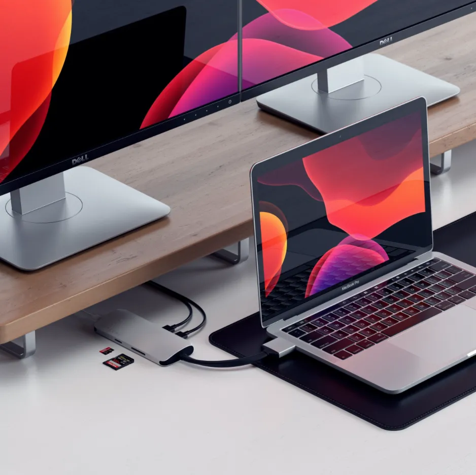 Satechi USB-C Dual Multimedia Adapter - Silver