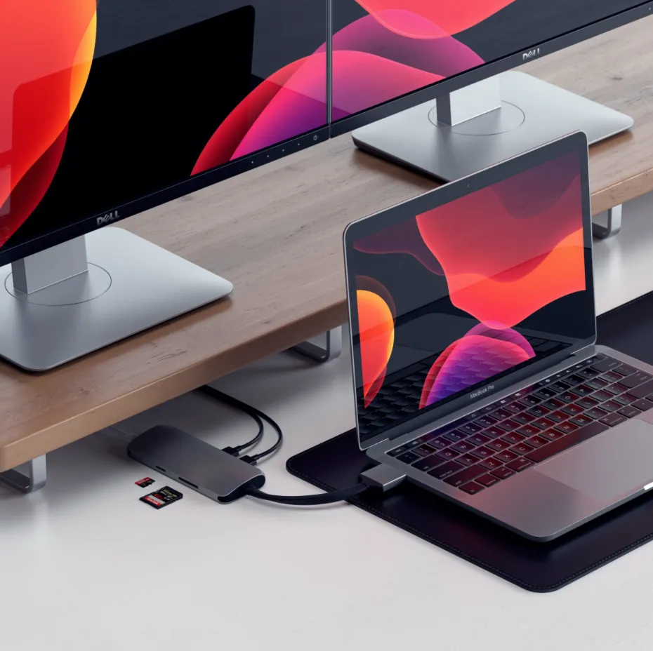 Satechi USB-C Dual Multimedia Adapter - Silver
