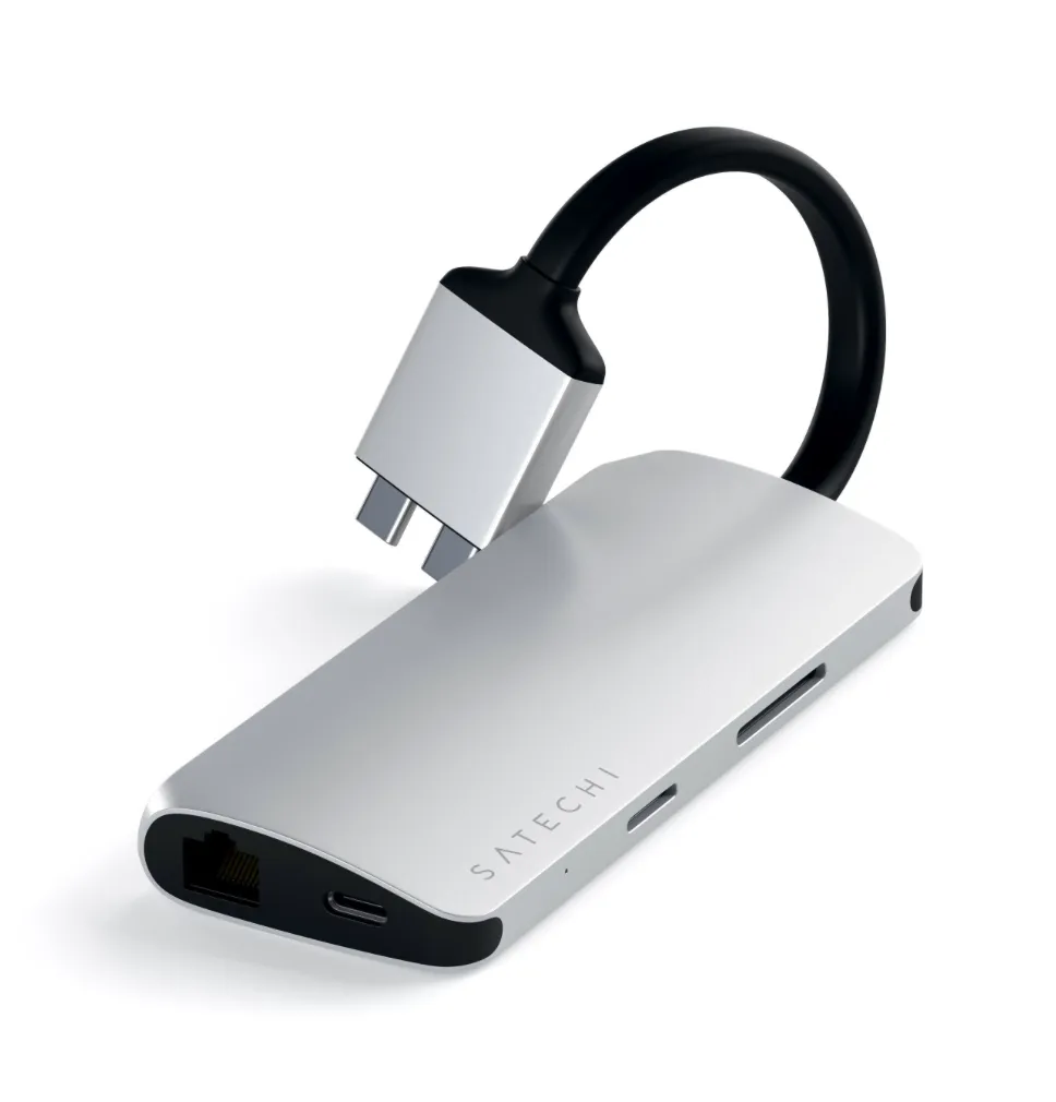 Satechi USB-C Dual Multimedia Adapter - Silver