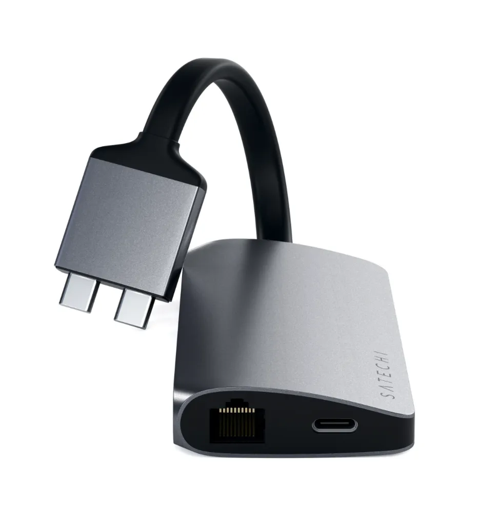 Satechi USB-C Dual Multimedia Adapter - Silver