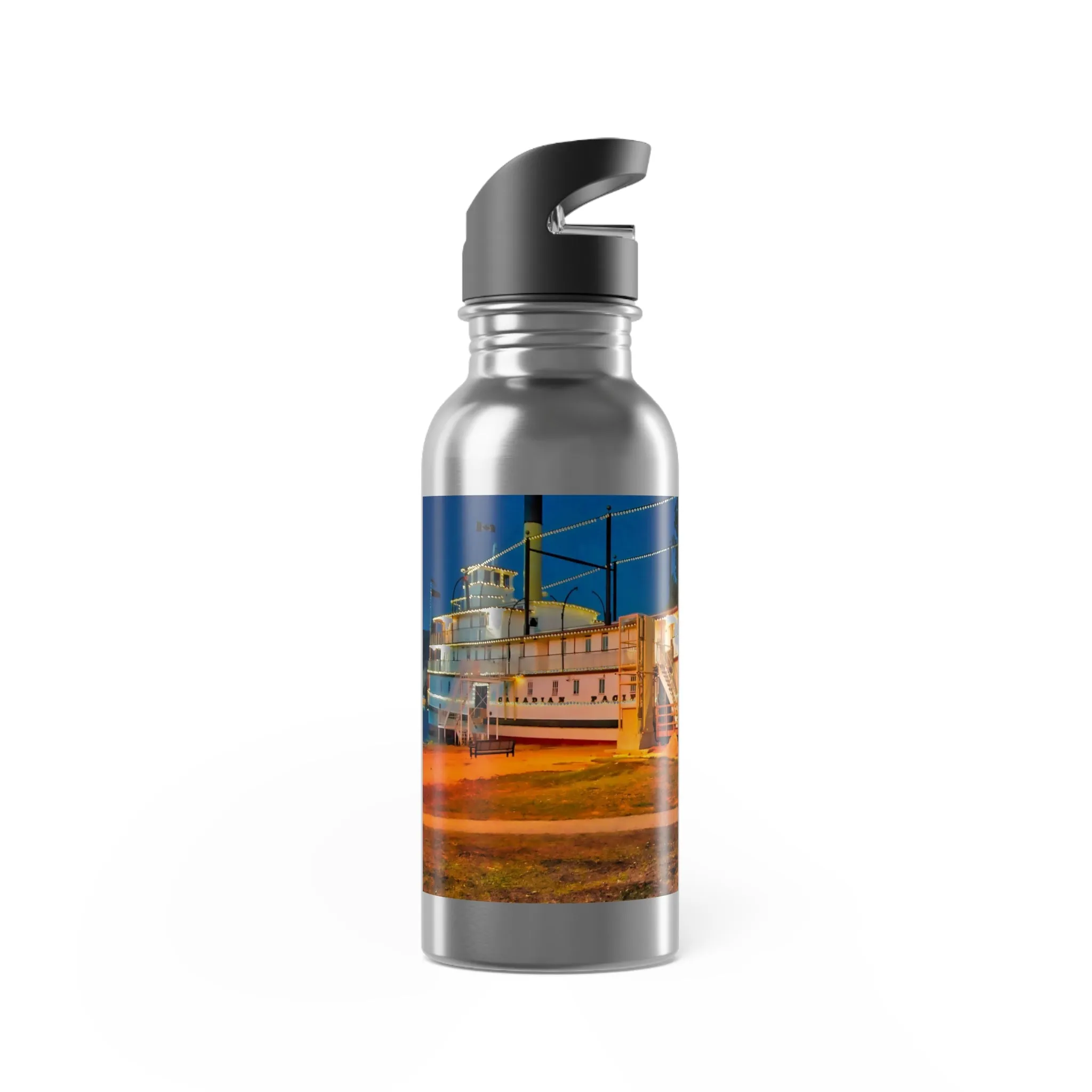 Stainless Steel Water Bottle With Straw, 20oz - 2017 SS Sicamous at Night HDR