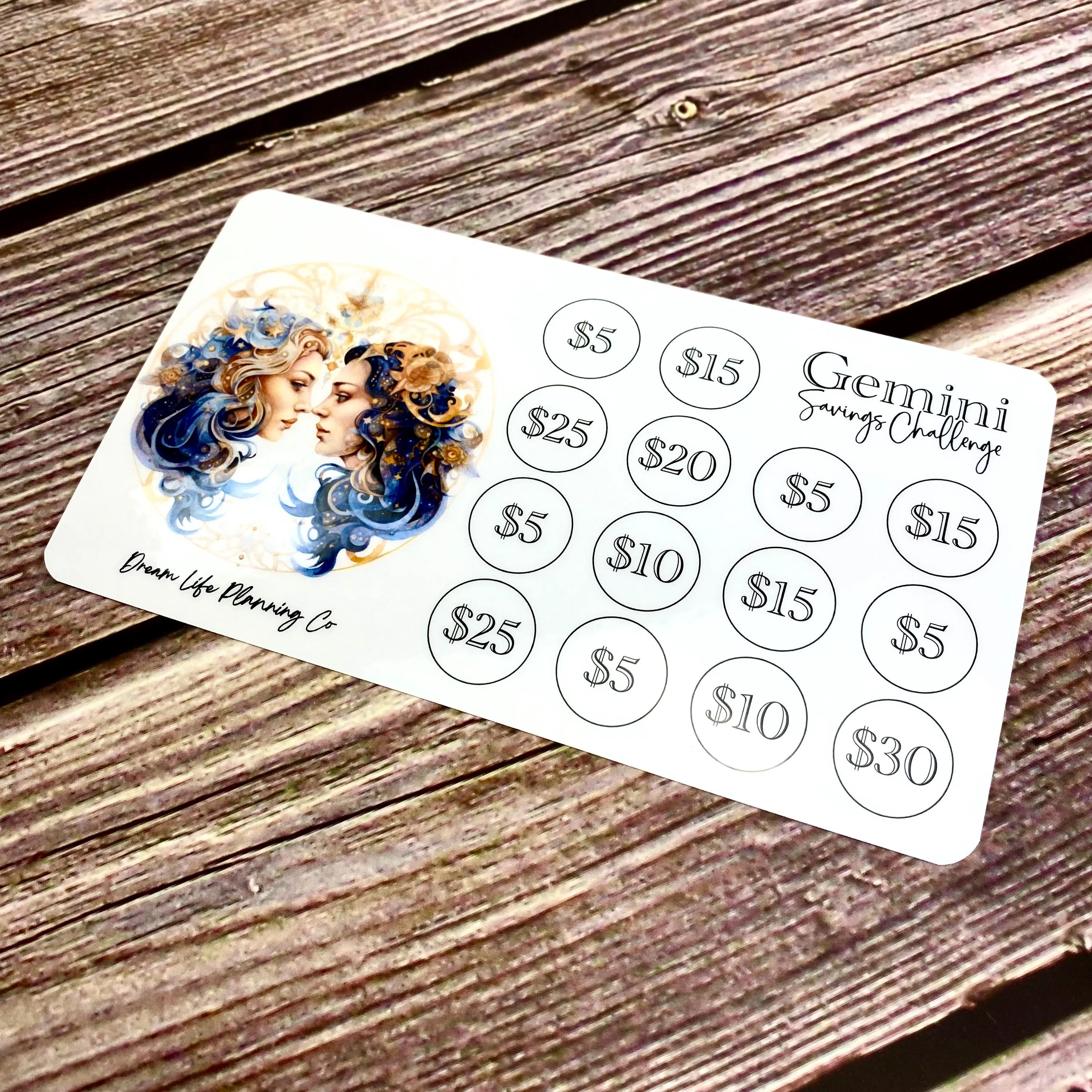 Zodiac Savings Challenge Cards
